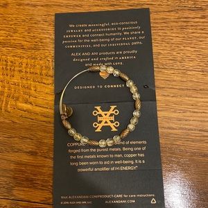 Alex and Ani Gold and White/Neutral Bead Bracelet